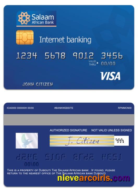 Djibouti The Salaam African bank visa prepaid internet card